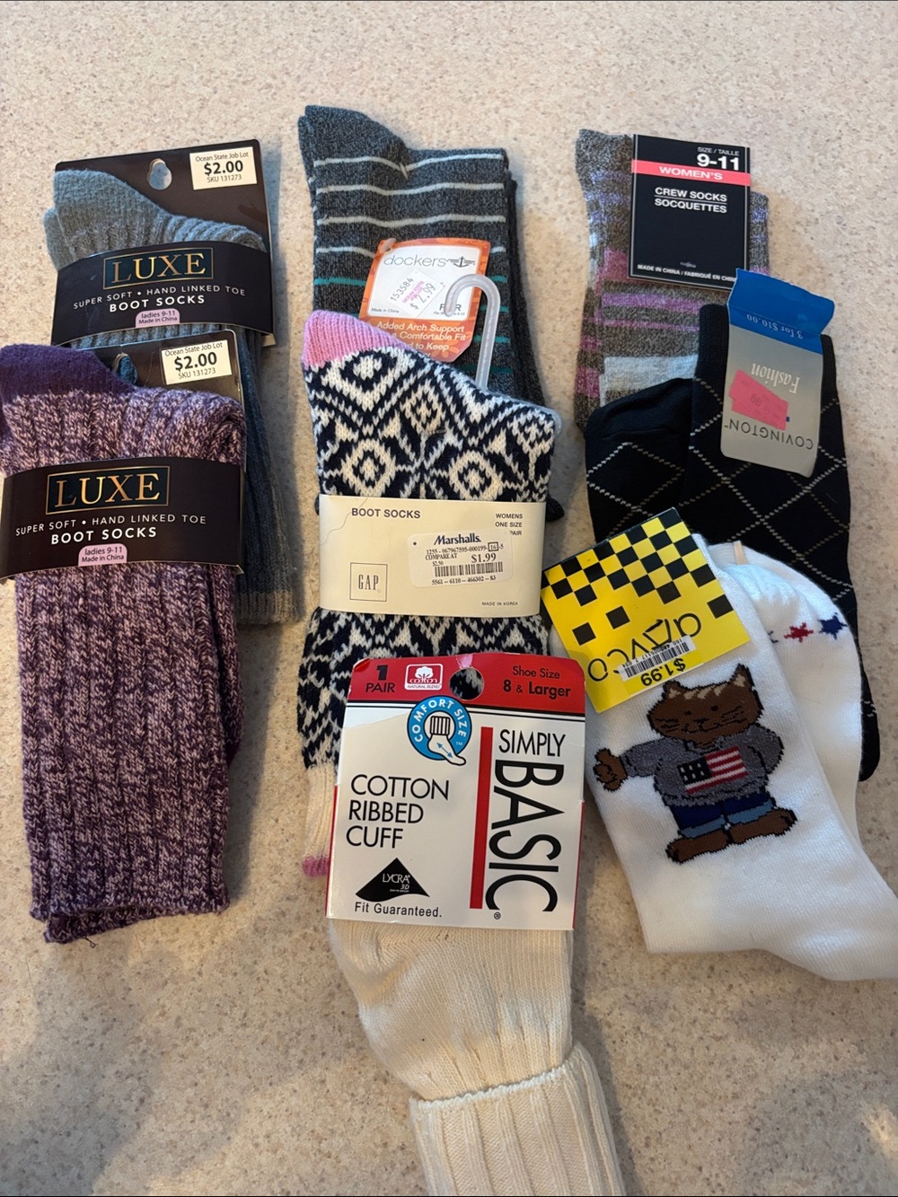 Luxe Mixed Men's Casual Socks Pack - Black, White, Gray, Purple, Pink, Brown